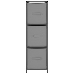 Armoire de rangement 3 tiroirs en tissu Gris 34x34x101 cm Acier 630671630671