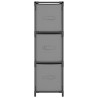 Armoire de rangement 3 tiroirs en tissu Gris 34x34x101 cm Acier 630671630671
