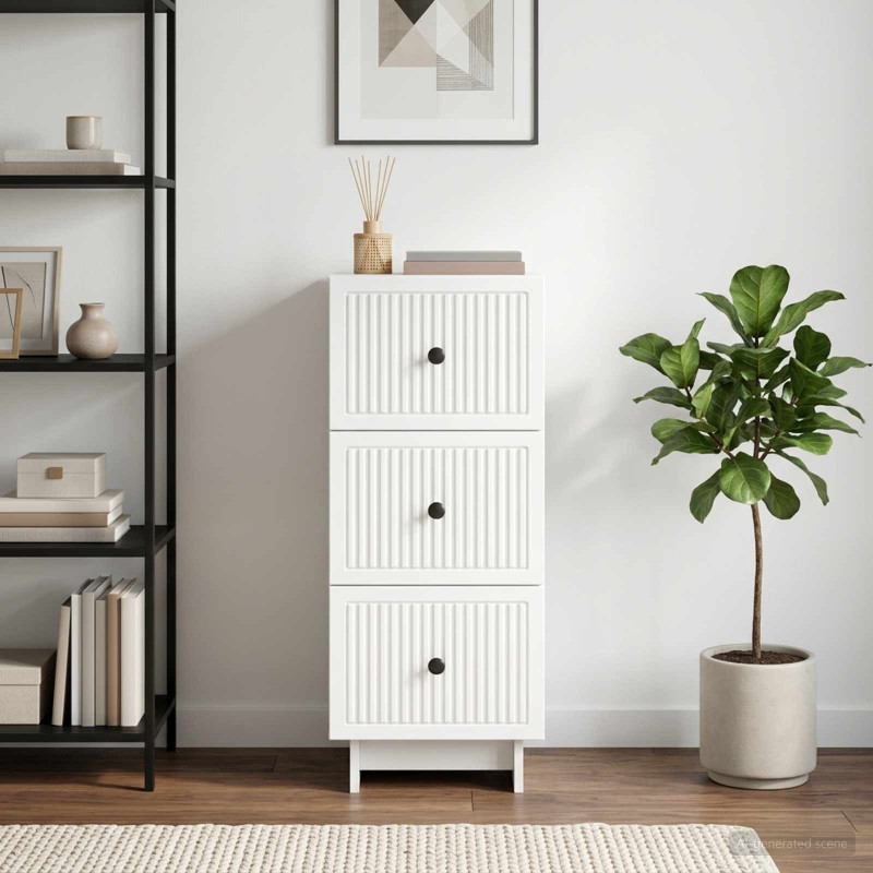 Armoire à tiroirs Blanc 33 x 34,5 x 90 cm Bois d'ingénierie 630673630673