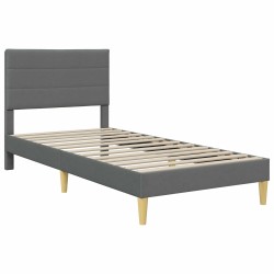 Cadre de lit Gris foncé 100 x 200 cm Polyester 630680630680
