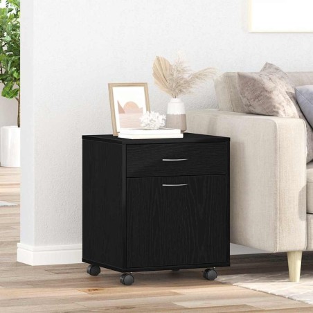 Cabinet roulant Chêne noir 45 x 38 x 54 cm Bois d'ingénierie 630681630681