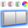 Armoire à miroir à LED de bain gris sonoma 100x12x45 cm 630686630686