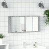 Armoire à miroir à LED de bain gris sonoma 100x12x45 cm 630686630686