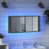 Armoire à miroir à LED de bain gris sonoma 100x12x45 cm 630686630686