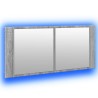 Armoire à miroir à LED de bain gris sonoma 100x12x45 cm 630686630686