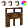 Armoire tête de lit avec LED chêne fumé 100x17x102 cm 630688630688