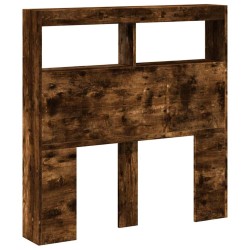 Armoire tête de lit avec LED chêne fumé 100x17x102 cm 630688630688
