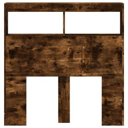 Armoire tête de lit avec LED chêne fumé 100x17x102 cm 630688630688