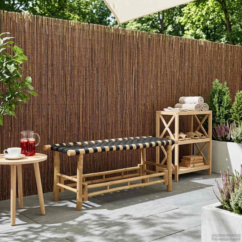 Banc de jardin 110 x 38 x 40 cm Bambou Naturel Rectangulaire 630693630693