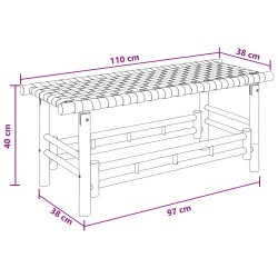 Banc de jardin 110 x 38 x 40 cm Bambou Naturel Rectangulaire 630693630693
