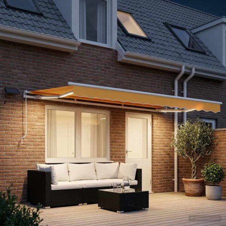 Auvent rétractable Sable 500 × 300 cm Tissu et Aluminium 630694630694