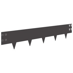 Bordure de Pelouse 10 pcs 100 x 20 cm Acier Noir 630699630699