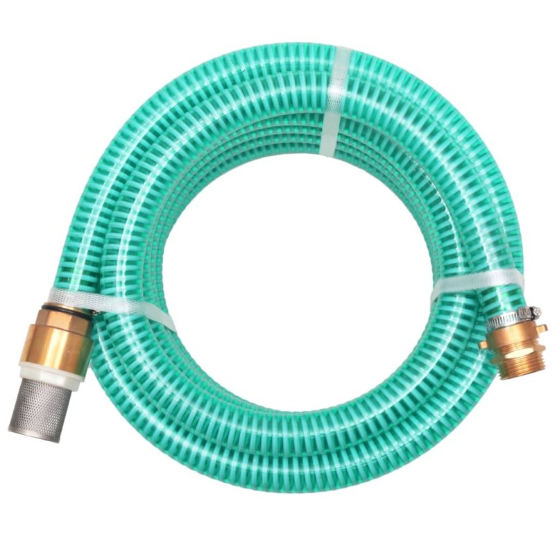 Tuyau d'aspiration avec raccords en laiton 3 m 25 mm Vert 630701630701