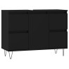 Armoire de salle de bain noir 80x33x60 cm bois d'ingénierie 630708630708