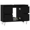Armoire de salle de bain noir 80x33x60 cm bois d'ingénierie 630708630708