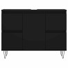 Armoire de salle de bain noir 80x33x60 cm bois d'ingénierie 630708630708