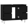 Armoire de salle de bain noir 80x33x60 cm bois d'ingénierie 630708630708