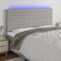 Tête de lit à LED Gris clair 180x5x118/128 cm Tissu 630713630713