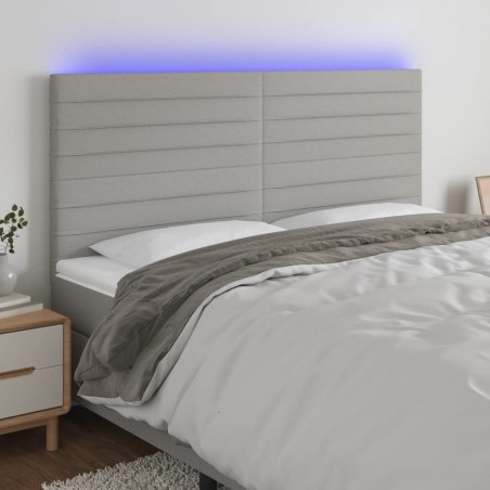 Tête de lit à LED Gris clair 180x5x118/128 cm Tissu 630713630713