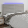 Tête de lit à LED Gris clair 180x5x118/128 cm Tissu 630713630713