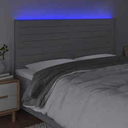 Tête de lit à LED Gris clair 180x5x118/128 cm Tissu 630713630713