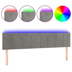 Tête de lit à LED Gris clair 160x5x78/88 cm Velours  630715630715