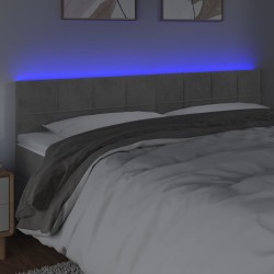 Tête de lit à LED Gris clair 160x5x78/88 cm Velours  630715630715