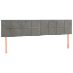 Tête de lit à LED Gris clair 160x5x78/88 cm Velours  630715630715