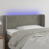 Tête de lit à LED Gris clair 103x16x78/88 cm Velours 630716630716