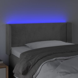Tête de lit à LED Gris clair 103x16x78/88 cm Velours 630716630716
