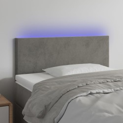 Tête de lit à LED Gris clair 100x5x78/88 cm Velours 630717630717