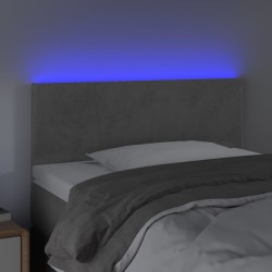 Tête de lit à LED Gris clair 100x5x78/88 cm Velours 630717630717