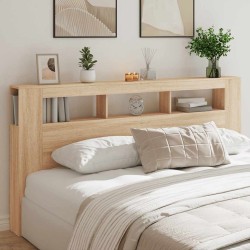 Tête de lit à LED chêne sonoma 200x18,5x103,5cm bois ingénierie 630718630718