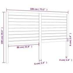 Tête de lit 186x4x100 cm Bois massif de pin 630719630719