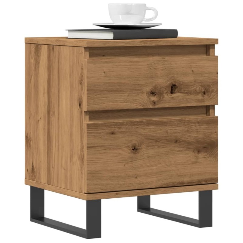 Table de chevet chêne artisanal 40x35x50 cm bois d’ingénierie 630722630722
