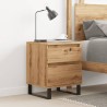 Table de chevet chêne artisanal 40x35x50 cm bois d’ingénierie 630722630722