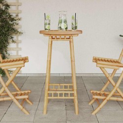 Table de bar d'extérieur ronde en bambou Ø55x100 cm 630723630723