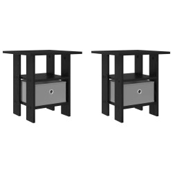 Table de chevet avec tiroir 2 pcs Chêne noir 41 x 40 x 45 cm 630724630724