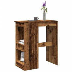 Table de bar avec étagères vieux bois bois d'ingénierie 630727630727