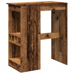 Table de bar avec étagères vieux bois bois d'ingénierie 630727630727