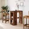 Table de bar avec étagères vieux bois bois d'ingénierie 630727630727