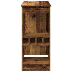 Table de bar avec étagères vieux bois bois d'ingénierie 630727630727