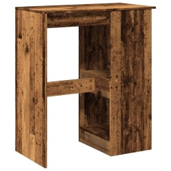 Table de bar avec étagères vieux bois bois d'ingénierie 630727630727