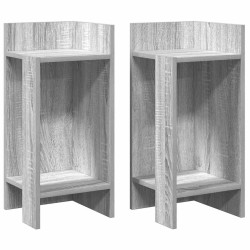 Tables d'appoint 2 pcs avec étagère sonoma gris 25,5x27x60 cm 630733630733