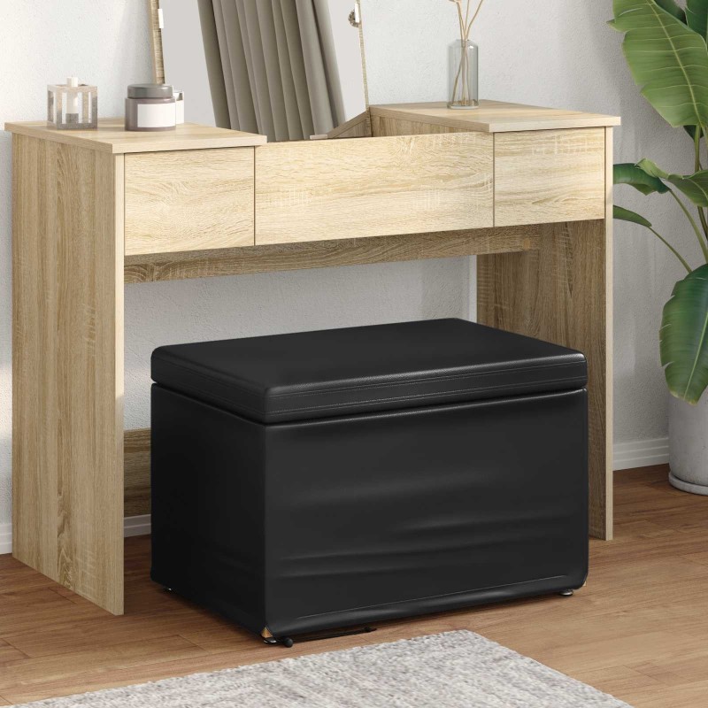 Tabouret Noir Cuir Synthétique et Bois Composite 630746630746