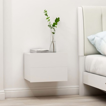 Tables de chevet 2 pcs Blanc 40x30x30 cm Bois d'ingénierie 630747630747