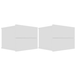 Tables de chevet 2 pcs Blanc 40x30x30 cm Bois d'ingénierie 630747630747