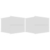 Tables de chevet 2 pcs Blanc 40x30x30 cm Bois d'ingénierie 630747630747