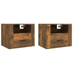 Tables de chevet murales 2 pcs Chêne fumé 50x36x40 cm 630748630748