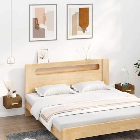 Tables de chevet murales 2 pcs chêne fumé 35x35x20 cm 630749630749